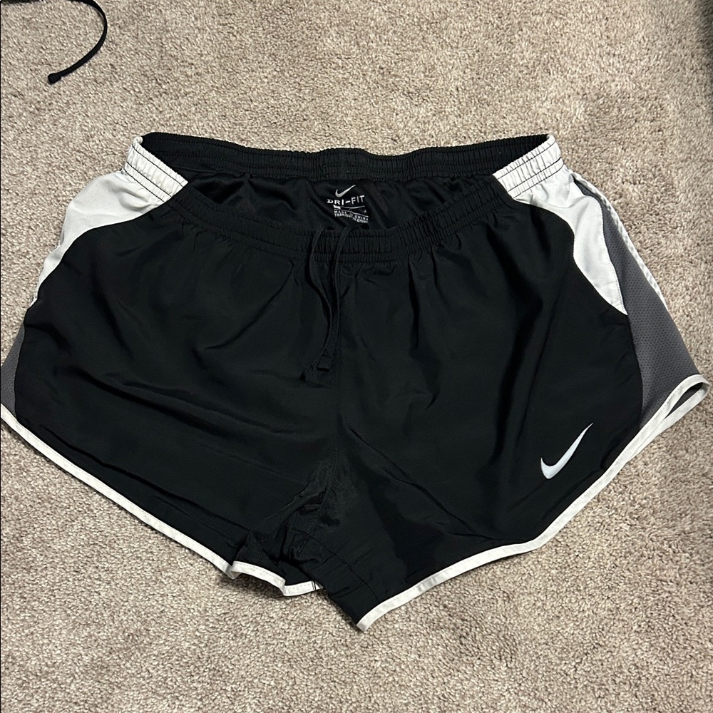 Nike Women's Black and Gray Athletic Shorts